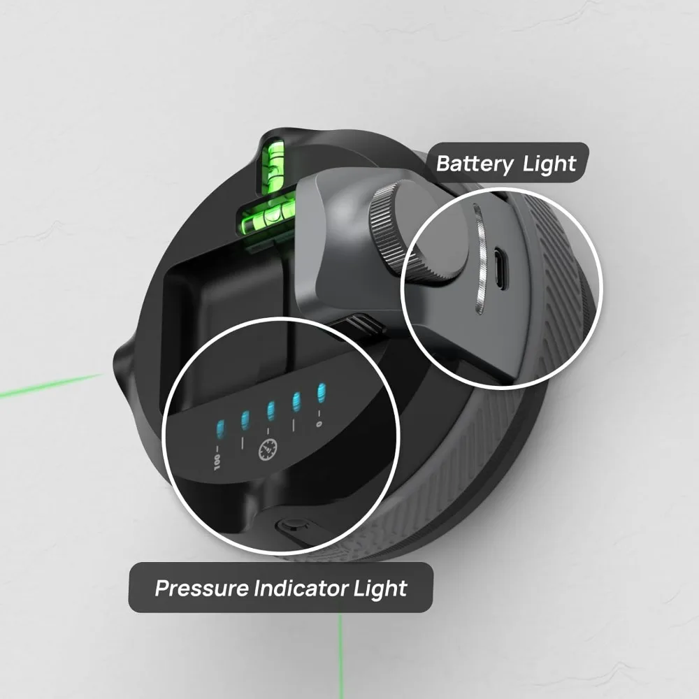 Hozo M-Cube02 Laser Level with Green Beams, 360-Degree Rotating Base, and Wall Mount for Precision