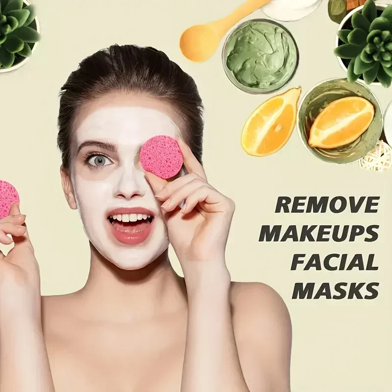 50/20/10개입 압축 페이셜 스펀지: 데일리 클렌징, 메이크업 제거, 각질 제거를 위한 화장용 수분 스펀지