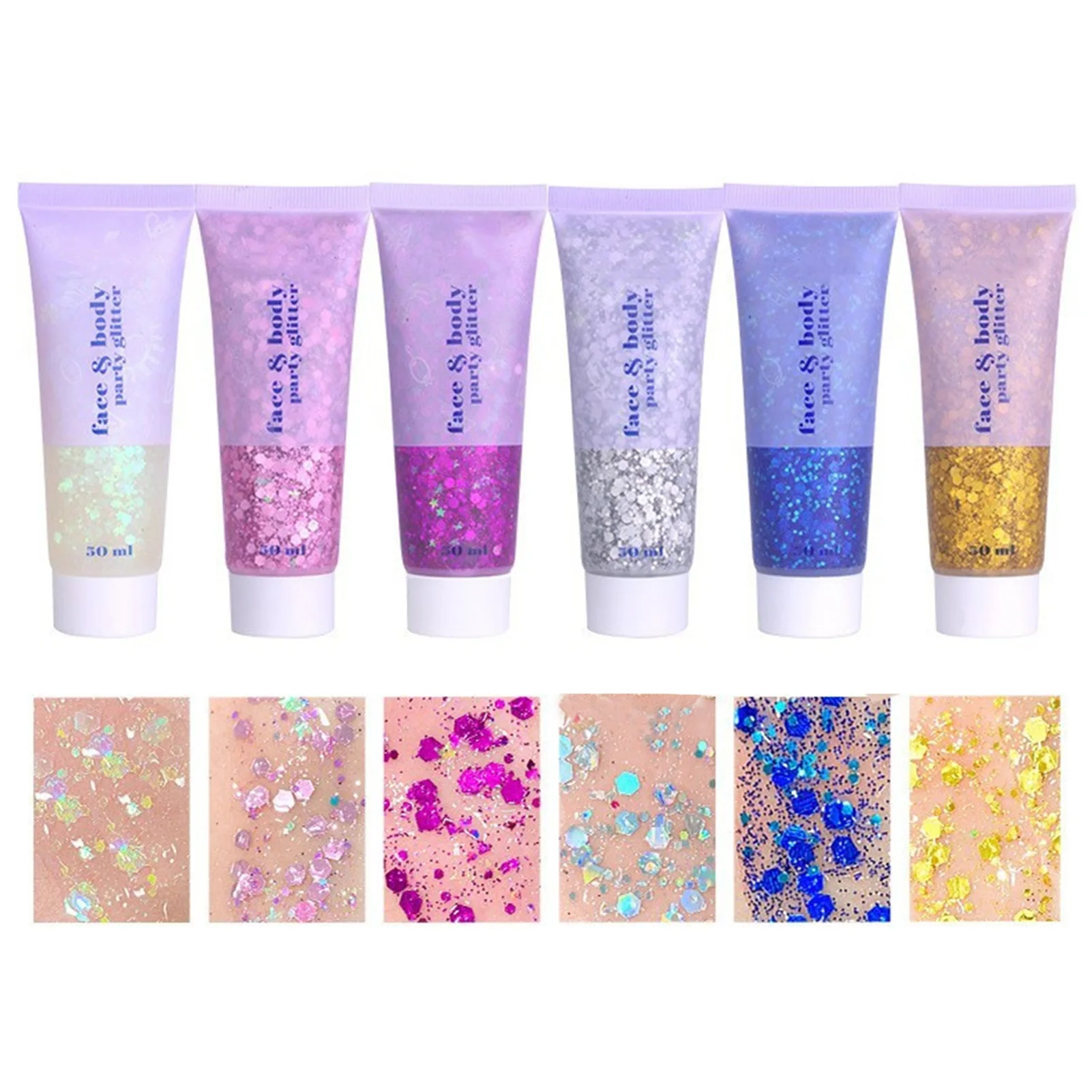 Body Glitters Cosmetic Face Glitter 6 Colors Glitter Eyeshadow For