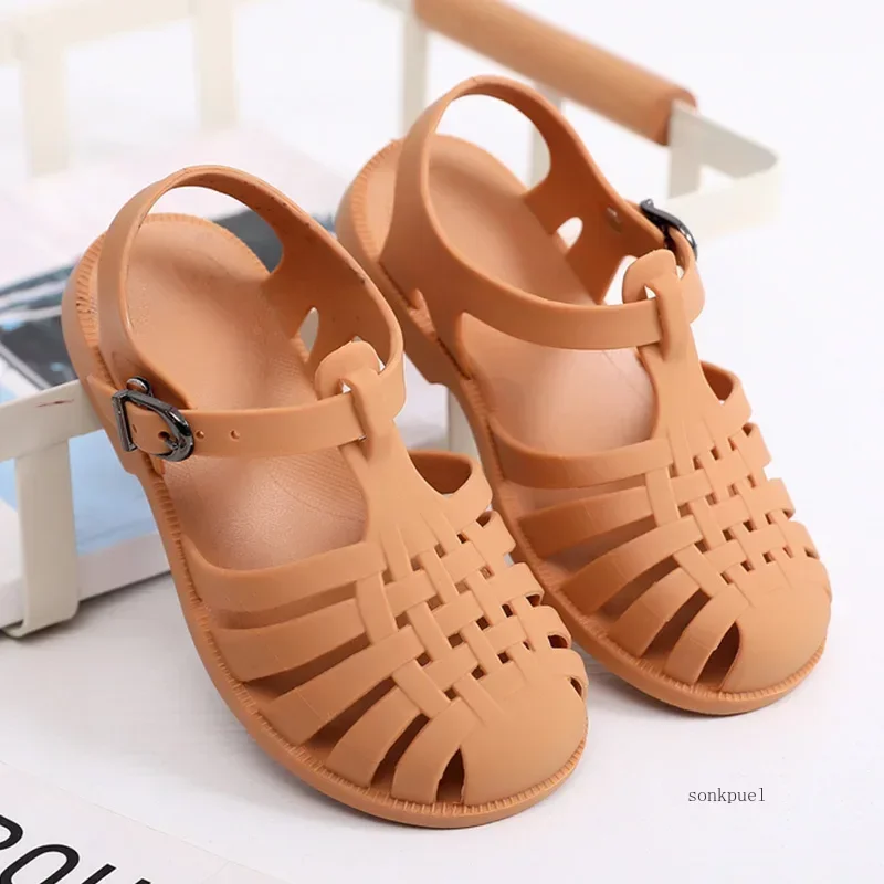 Summer Children Sandals Baby Girls Toddler Soft Non-slip Princess Shoes Kids Candy Jelly Beach Shoes Boys Casual Roman Slippers 2