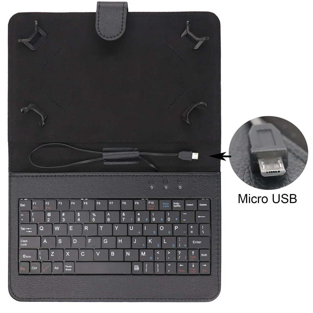 2-in-1 Keyboard With Protective Cover Black, Universal 9in-10.5in Tablet Case With Keyboard For Tablet PC On-the-go Use