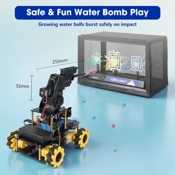ACEBOTT ESP32 Mecanum 4WD Robot Car per Arduino Python, Kit Robot Car, Progetto Fai-da-te Intelligente, Set di Programmazione STEM