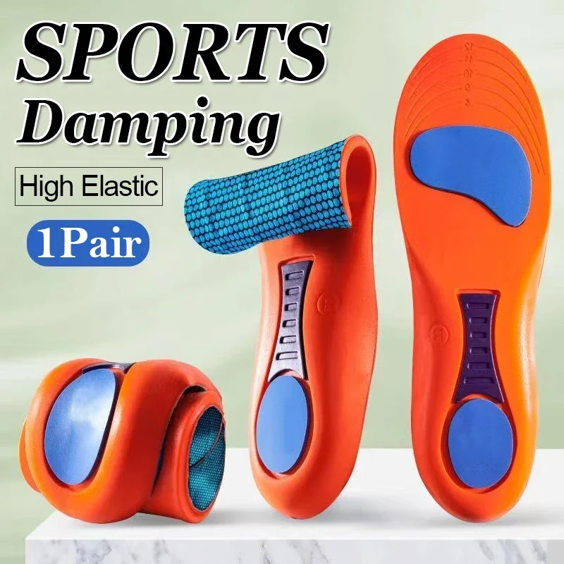 

4D Sports Insoles Soft Men's Deodorant Insole Flat Arch Support Full Pad Elastic Massage Insole For Running Soles Hightechnology