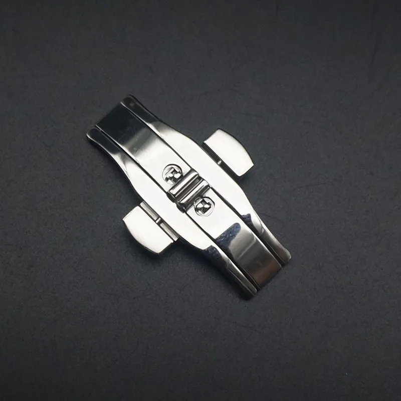 Watch Buckle Clasp For Longines Double Push Butterfly Watch Band Silver Buckle For Orient Button Accessories 4 5 6mm Stainless Steel watch buckle clasp,watch buckle