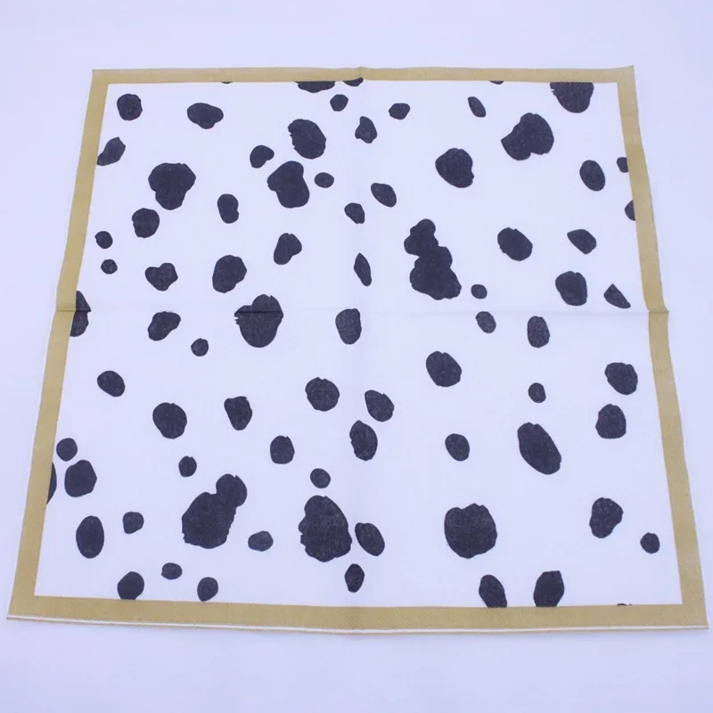 10/20pcs/Pac Colour Printing Napkins Cow Black and White Spots Paper Napkins Disposable Meal Handmade Diy Creative Paper