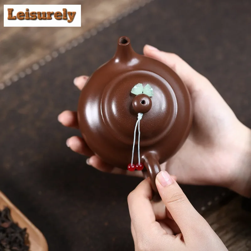 240ml Exquisite Yixing Purple Clay Teapots Handmade Rong Tian Pot Raw Ore Purple Mud Kettle Chinese Zisha Tea Set For Tea Craft