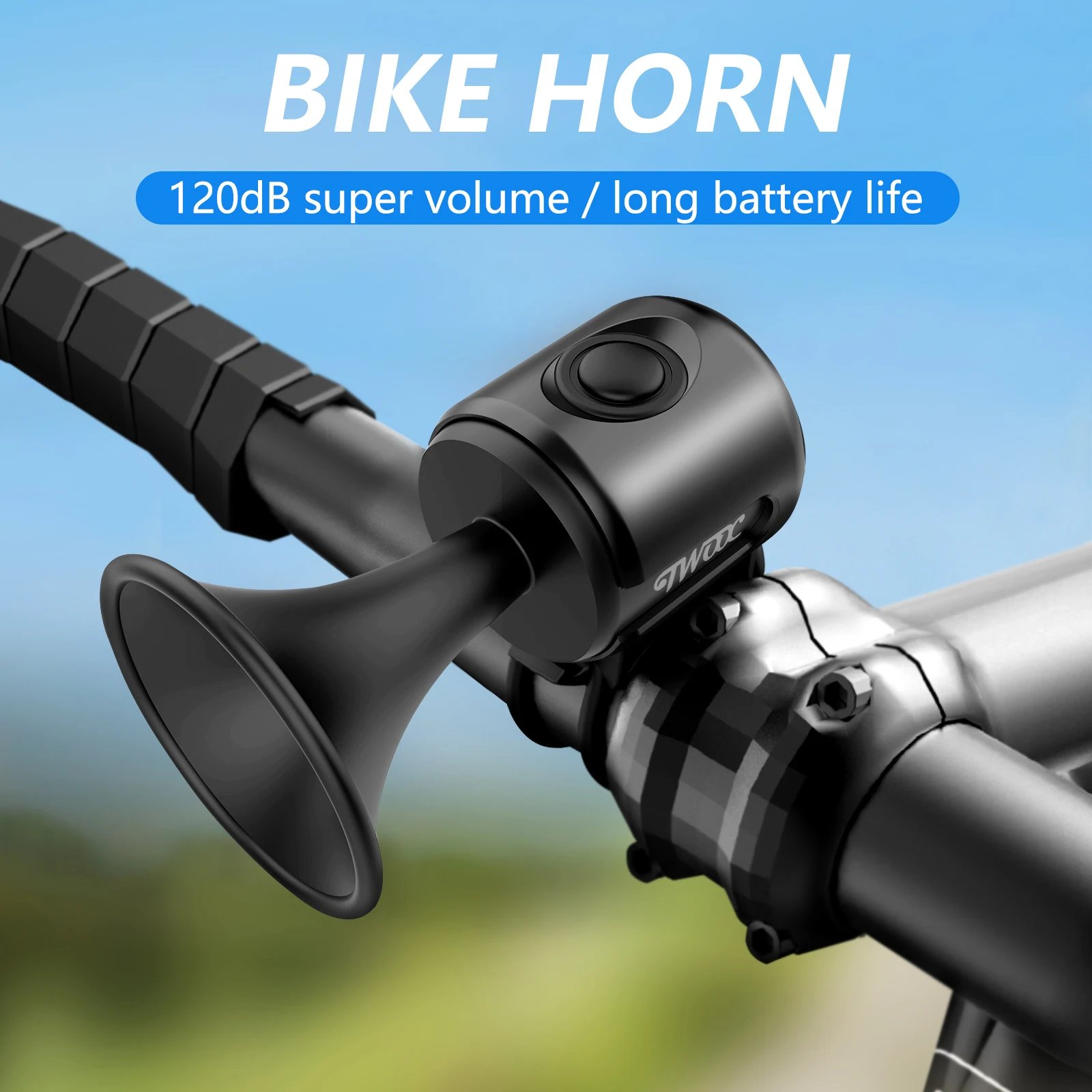 TWOOC-timbre de seguridad para bicicleta eléctrica, bocina de 120 dB con alarma, resistente al agua, para manillar
