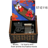 InuYasha To Love's End Black Music Box Automatic Knob Clockwork Type Lovers Lucky Mascot New Year Birthday Gift Home Decoration 2