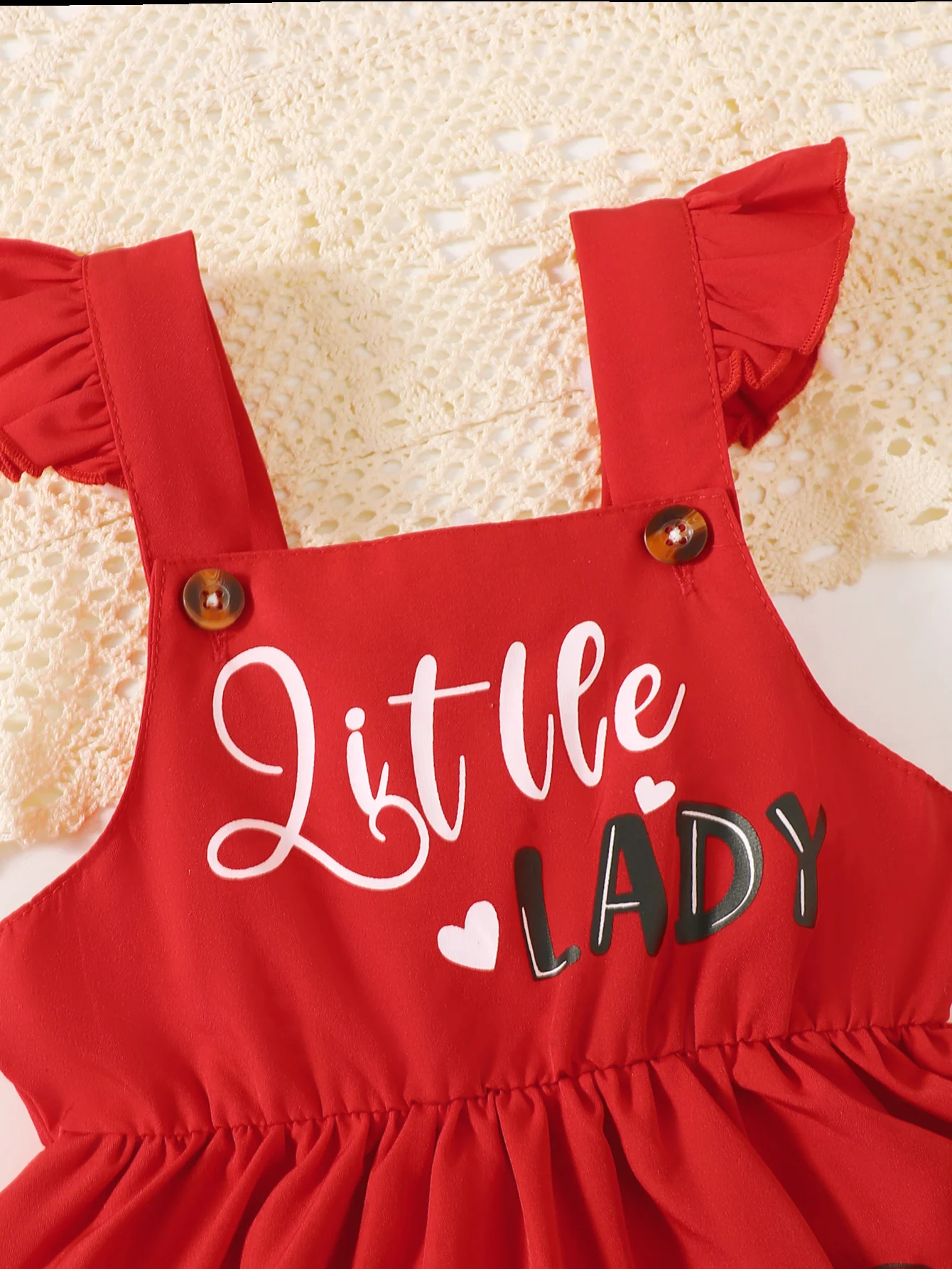 Baby Girl Ladybug Printed Outfit Set 3PCS Short Sleeve T-Shirt + Suspender Skirt+Headband for0-3Y Newborn Summer Casual Clothes 3