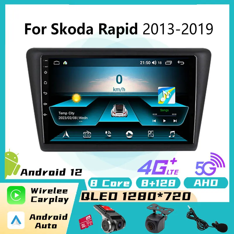 

2 Din Android Car Radio Stereo for Skoda Rapid 2013-2019 Carplay Car Multimedia Player GPS Navigation Autoradio Head Unit Wifi