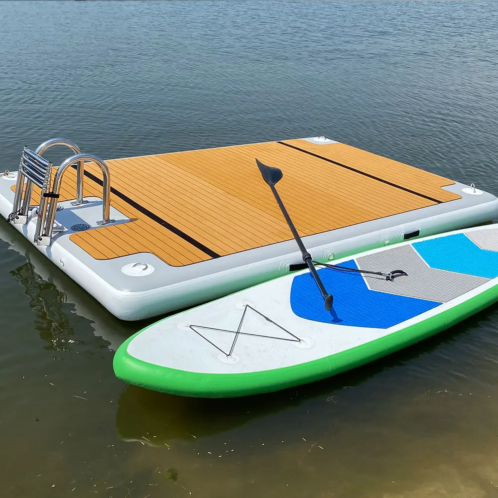 

Inflatable water floating jet ski dock floats platform C shape leisure pontoon dock