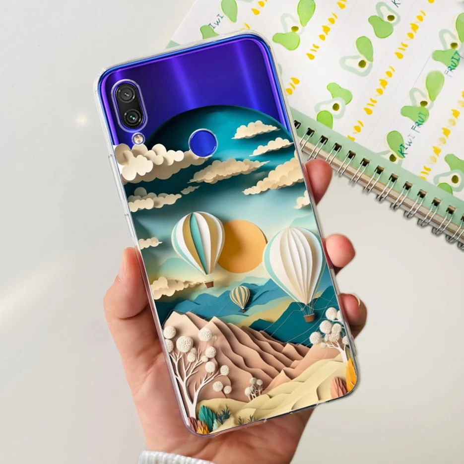 Fashionable Clear Silicone TPU Phone Case - Painted Design Cover
