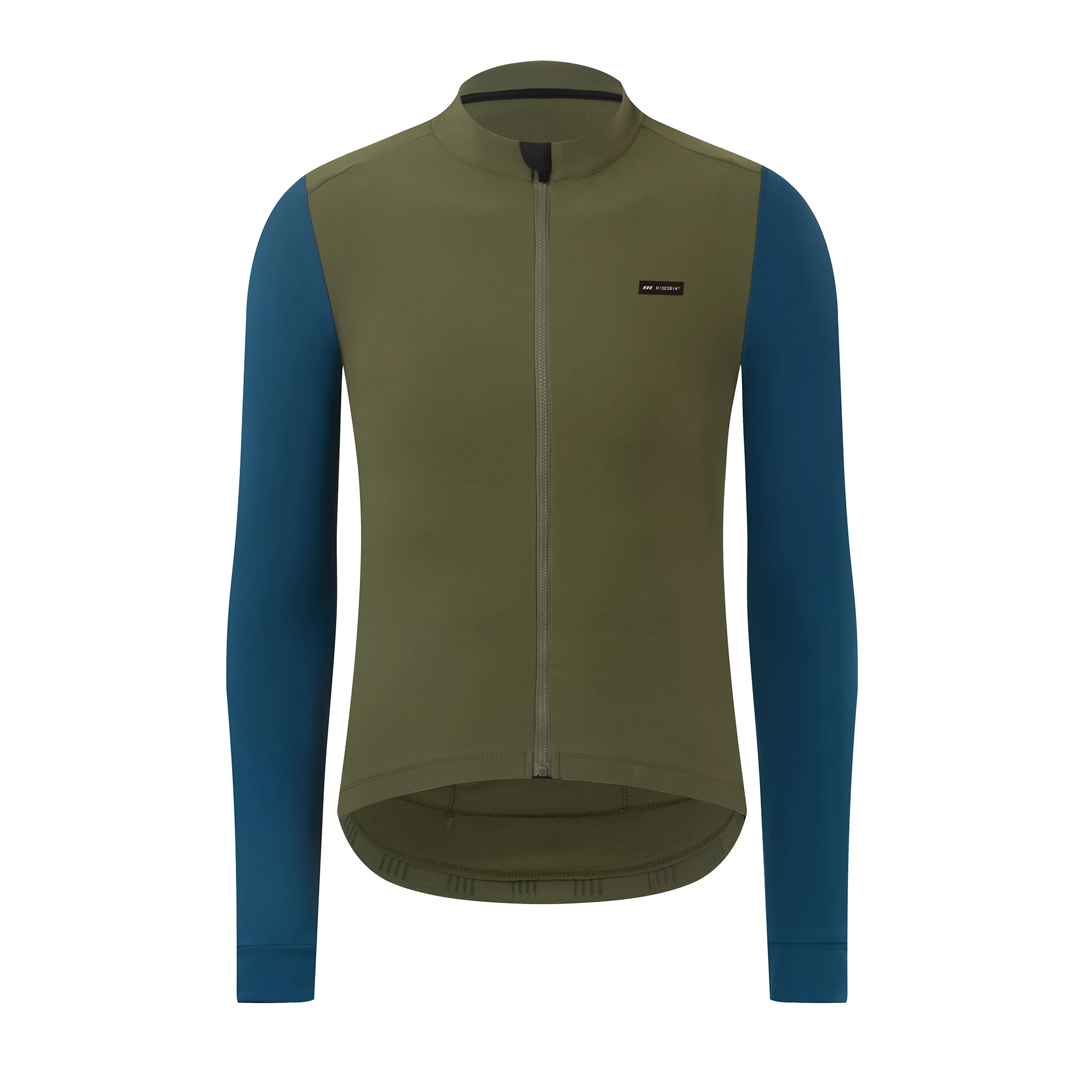 thumbnail image 1 of RISESBIK Ropa de ciclismo de invierno para hombre, maillot de ciclismo térmico de forro polar con cremallera y bolsillo, chaqueta de ciclismo Softshell resistente al viento para hombre, 1 of 5