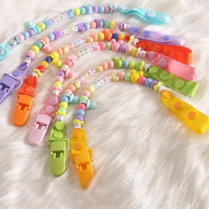 Newborns Baby Pacifier Clips Anti-lost Chain Toys Dummy Pacifiers Clips for Boys Girls Teether Nipples Pacifiers Leashes Cases