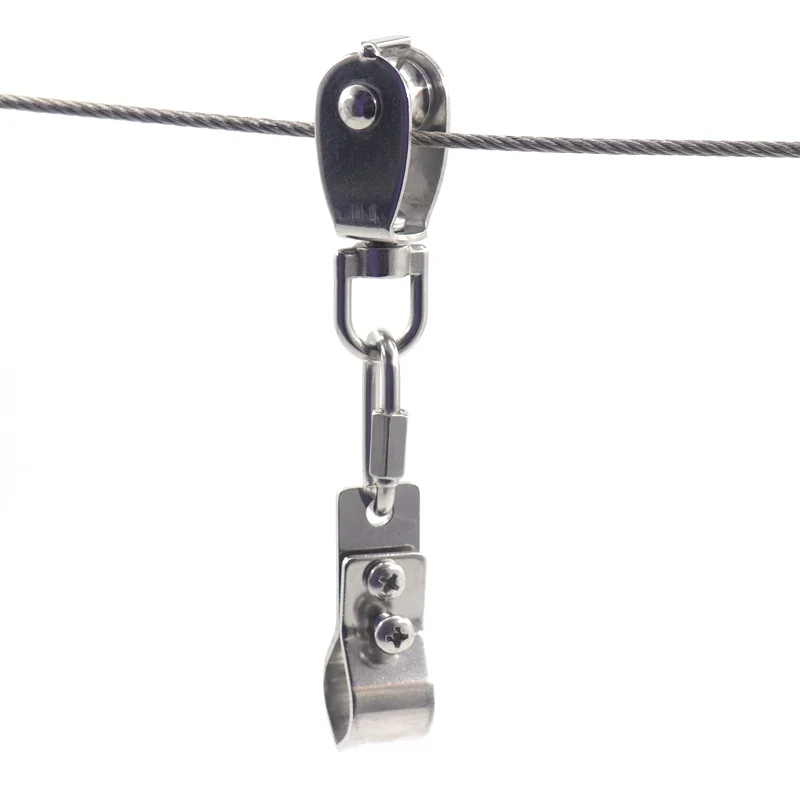 Description Picture 3 of itemSS304 Canopy Sun Shade Net Installation Connectors Sunshade Sails Accessories Stainless Steel Clamp Pulley Wire Rope Tensioner