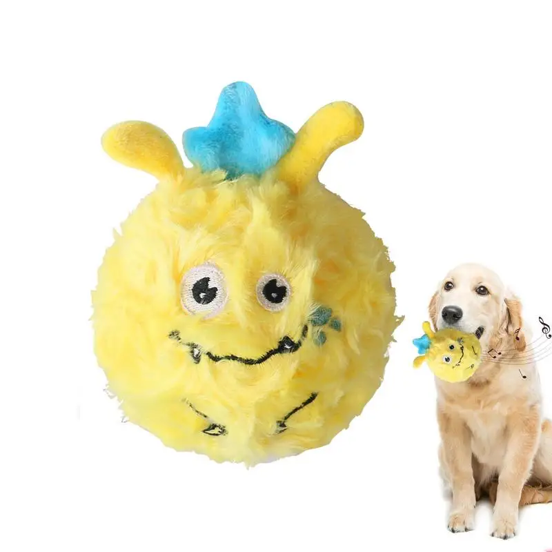 

2-in-1 Pet Dog Stuffed Plush Ball Soft Comfortable Bite-resistant Teeth Cleaning Toy Squeaky Toy Dog Cat Ball Toys Supplies