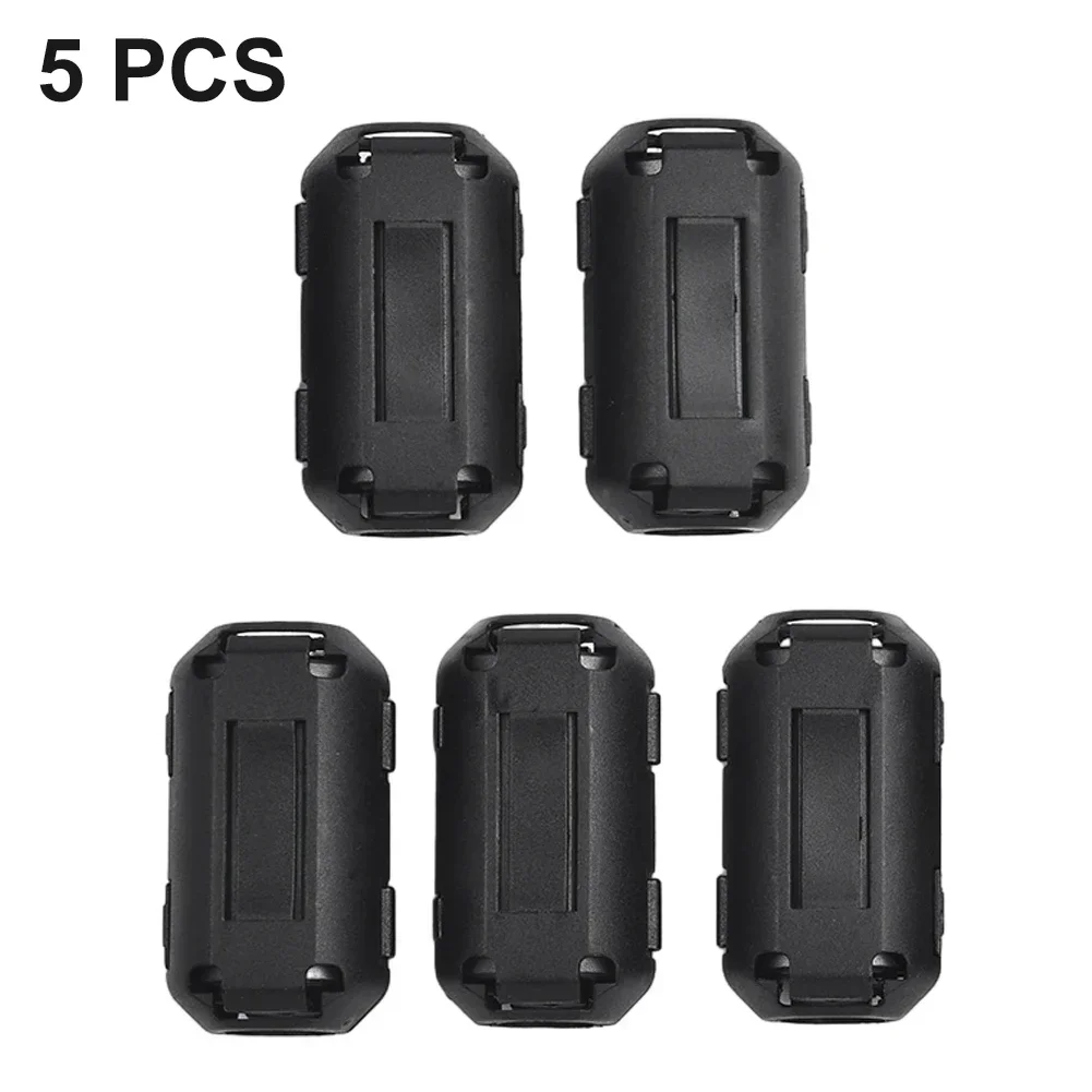 Cable Filter 5x 5mm 7mm 9mm 11mm 13mm Black NI-ZN Anti-Jamming Toroidal Clip-on Clamp RFI EMI Noise Magnetic Ferrite Core