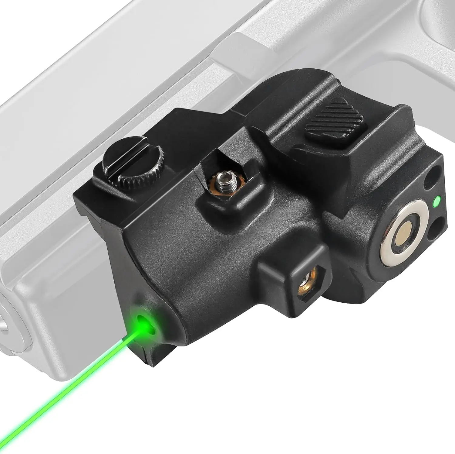 Green Laser Sight Compact Shockproof Gun Sight Magnetic USB Rechargeable for Pistols and Airsoft Guns 20mm Picatinny Rail