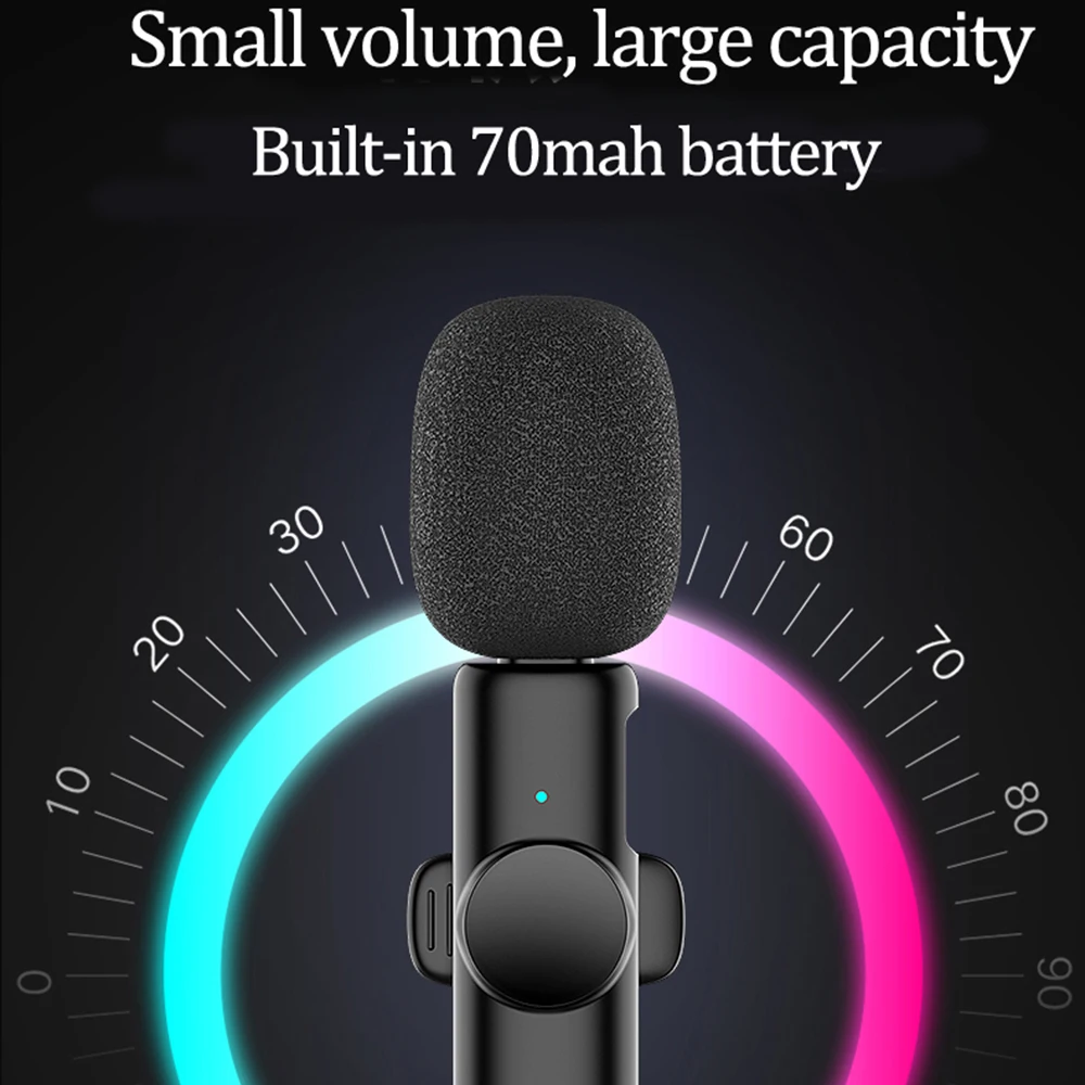 Cell Phone Wireless Lapel Microphone Lavalier Mobile Phone Microphone For Sound Recording Small Mike For Iphone Wireless Lapel
