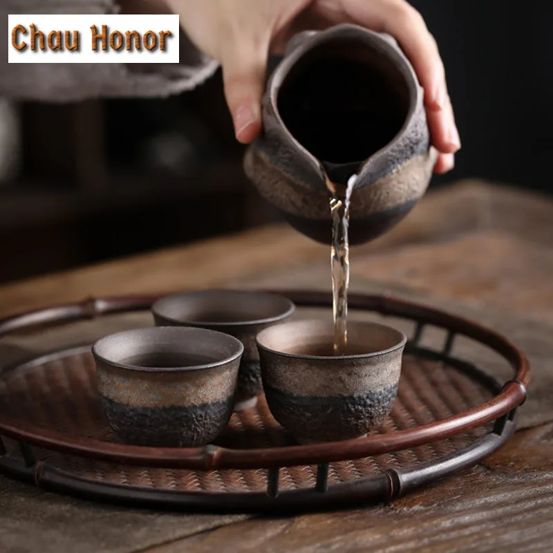 Retro Kiln Change Ceramics Master Cup Handmade Coarse Pottery Teacup Tasting Mug Tea Bowl Meditation Cup Tea Ceremony Drinkware