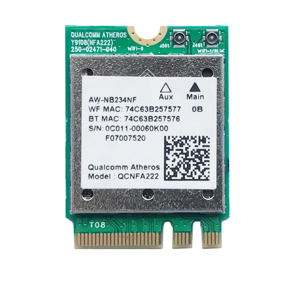Qcnfa222 Aw-Nb234Nf 802.11A/B/G/N Wireless Wifi Bluetooth Card 2.4Ghz 5Ghz Wifi + Bt 4.0 Ngff Wlan
