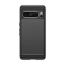 Premium Shockproof Carbon Fiber TPU Business Case - Soft Bumper Protection for Pixel 4 (Black)