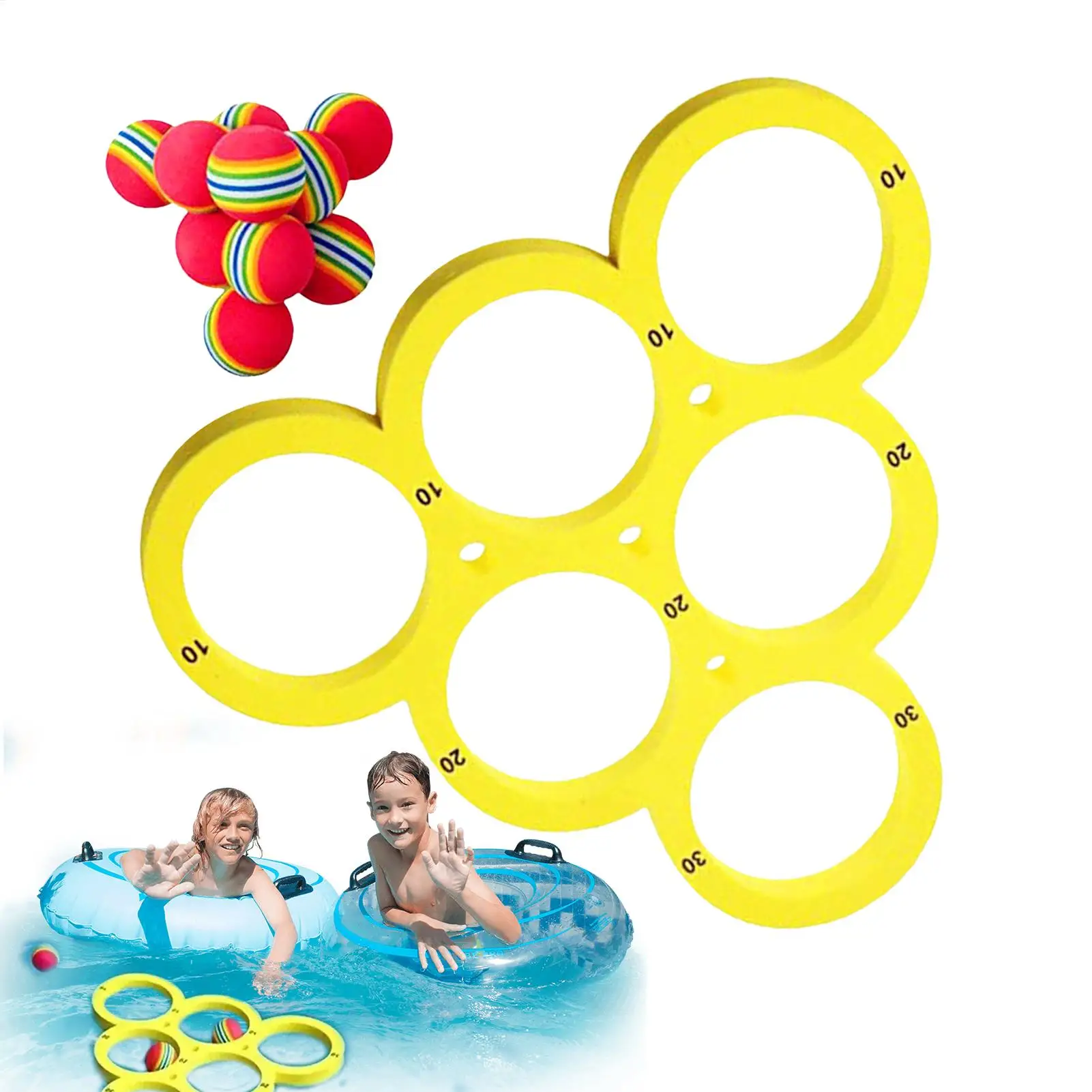 hot sale Pool Games Set with 10 Balls Pool Floating Throwing Games Floating Ring for Kids Adults Swimming Pool Water Game