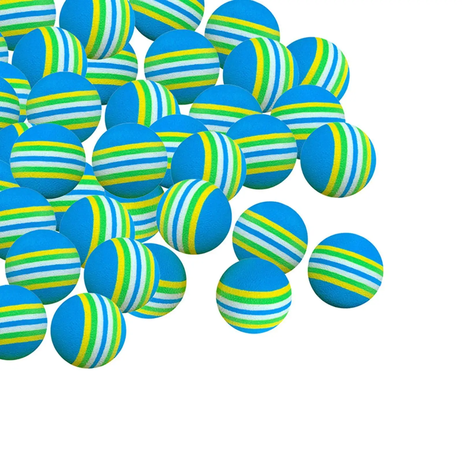 

50x EVA Sponge Golf Balls Stripe Foam Practice Golf Ball 42mm Blue 42mm