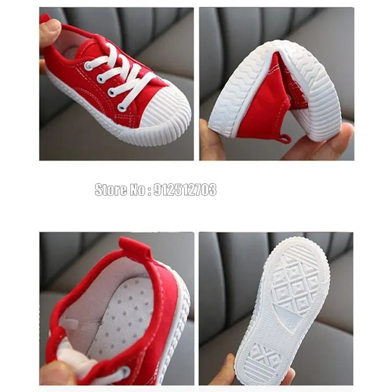 Baby Child White/black Sneaker Spring Lace-up Leisure Kid Comfort Boy/girl Canvas Shoes 3