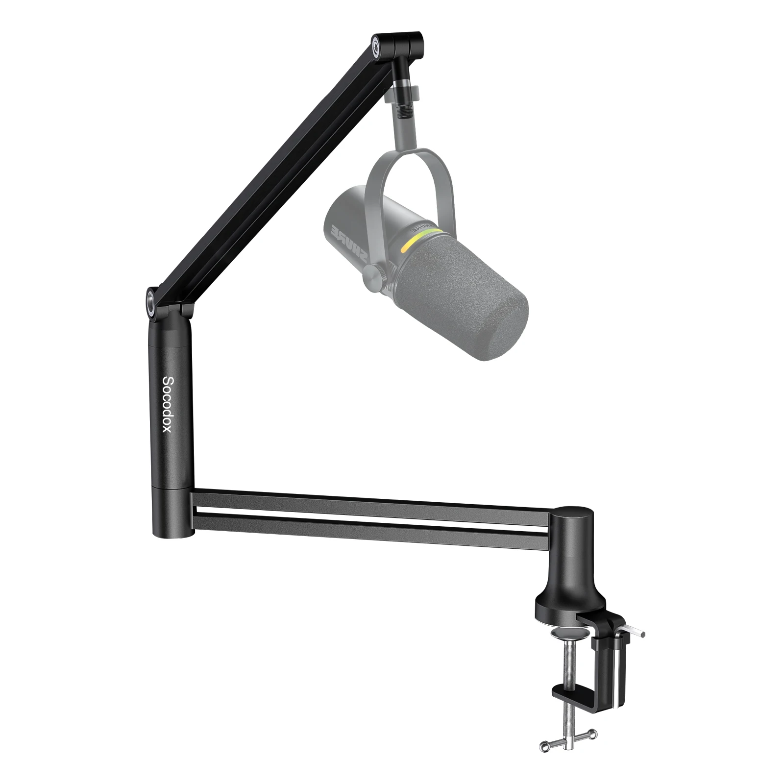 Boom Arm 360&deg; Rotatable Low Profile Microphone Stand 4-Use Foldable Mic Arm Holds Up to 1.5kg with 3/8'' to 5/8'' Screw Adapt