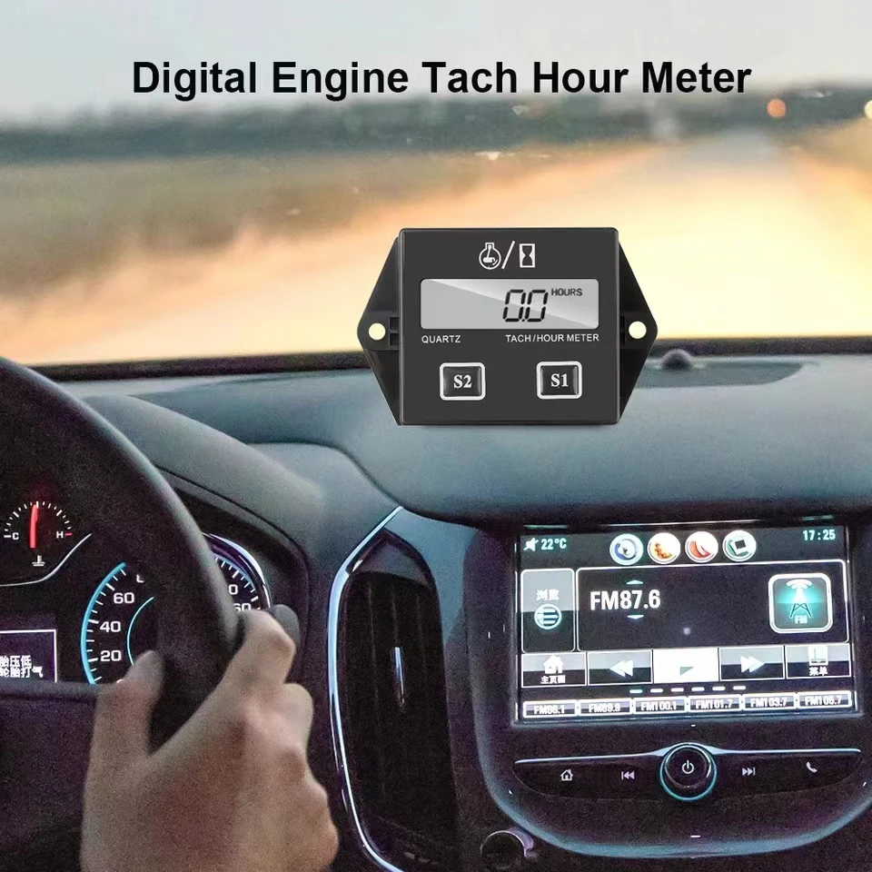 New Digital Engine Tachometer Hour Meter Instrument Induction Tachometer Display for Motorcycle Engine Chainsaw Bicycle Boat tachometer gauge,engine tachometer,tachometer meter