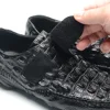 XEBOS Luxury Designer Original Brand Men Casual Shoes Soft Real Cow Leather Loafers Crocodile Pattern Embossed Velcro Monk Shoe 4