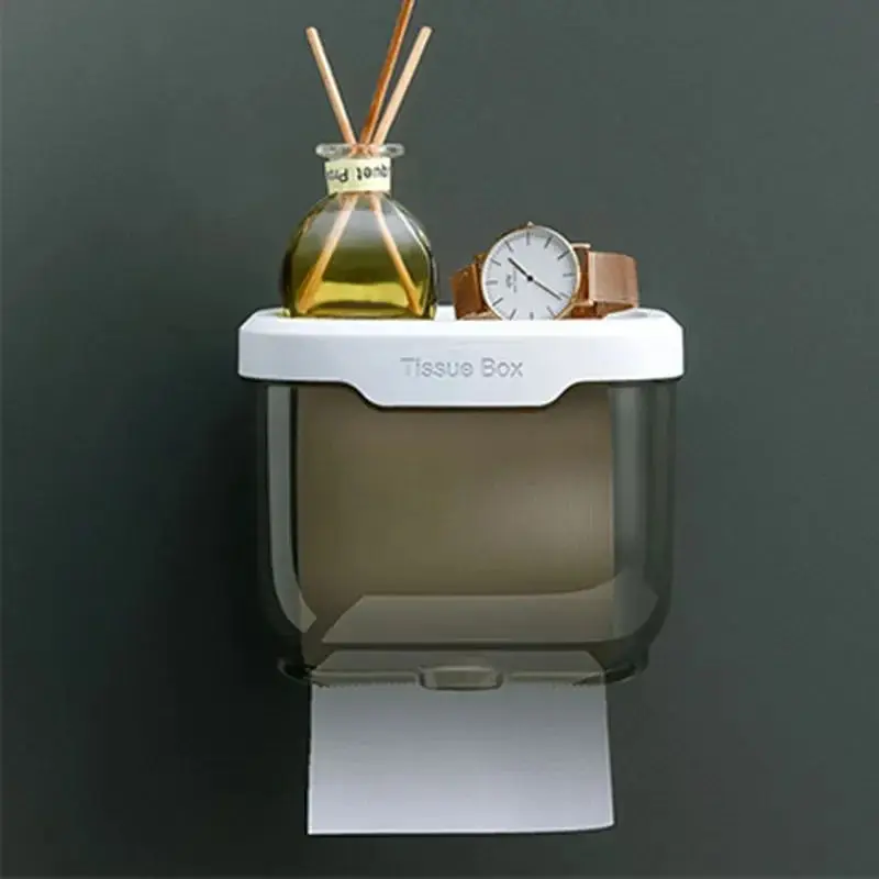 Punch-free Toilet Paper Holder Box Waterproof Storage Toilet Paper Storage Rack Towel Kitchen Bathroom Box