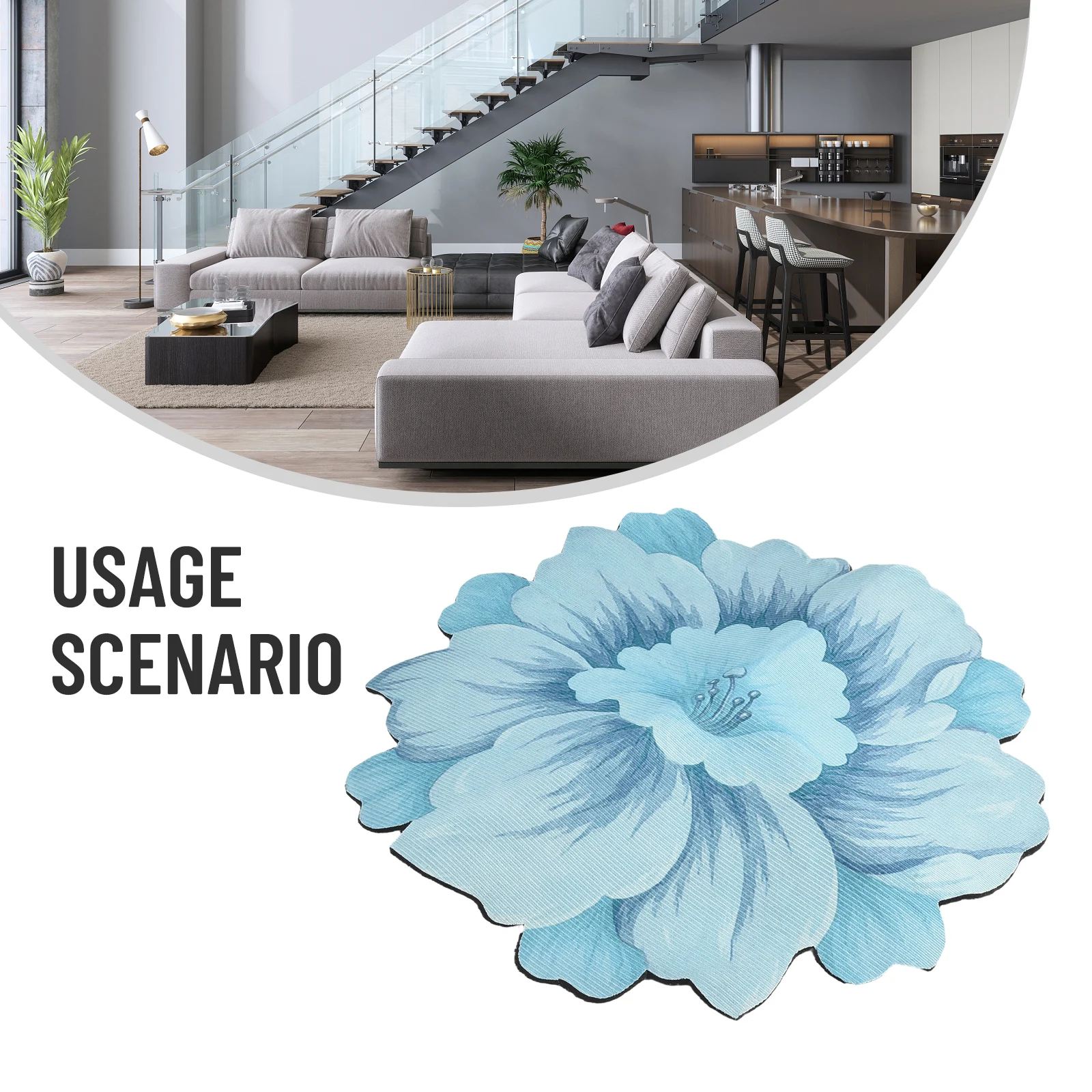 

1pcs 40x40cm Simple Flower Shape Easy Care Living Room Carpet Nonslip Dirt Resistant Bedroom Washable Household Absorbent Rugs