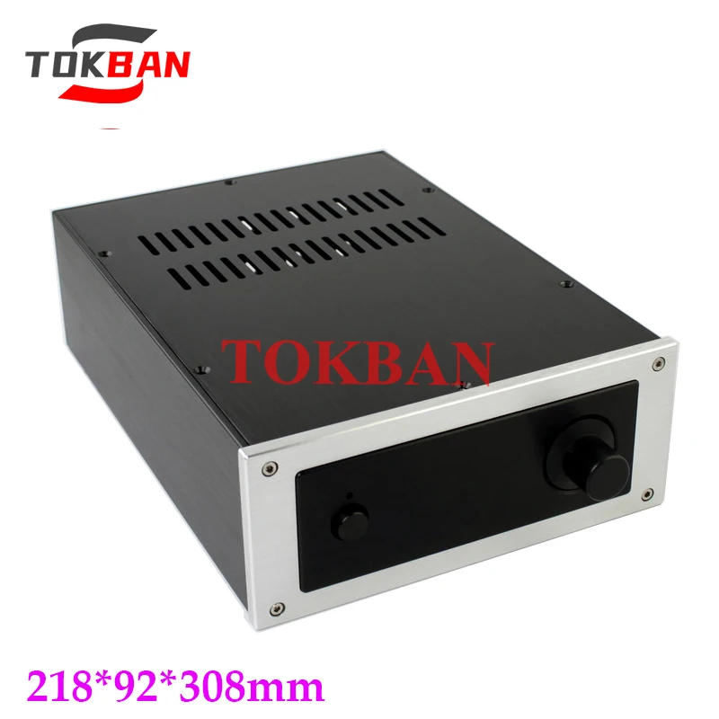 Tokban 오디오 모든 알루미늄 앰프 섀시 인클로저, WA49 218*92*308mm, DIY HIFI 프리앰프 진공관 앰프 케이스 쉘
