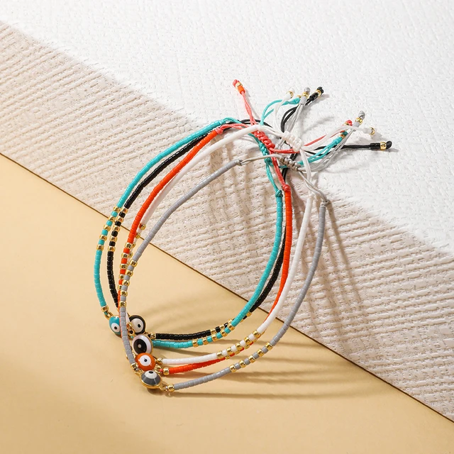 ZMZY Small Evil Eye Bracelet Turquoises Jewelry Turkish eye Bracelets for Women Miyuki Seed Beads Simple Pulseras Jewellery Gift 3