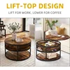 Round Coffee Tables for Living Room,Lift Top Coffee Table with Storage, Farmhouse Wood Coffee Table,Circle Coffee Tables 5