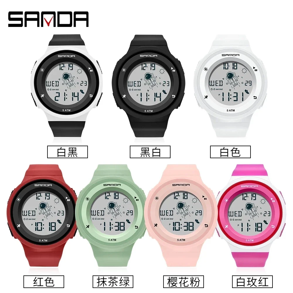 2024 SANDA New Fashion Sport Women's Watches Waterproof Digital Watch For Female Clock 5ATM Waterproof Relogio Feminino 2121