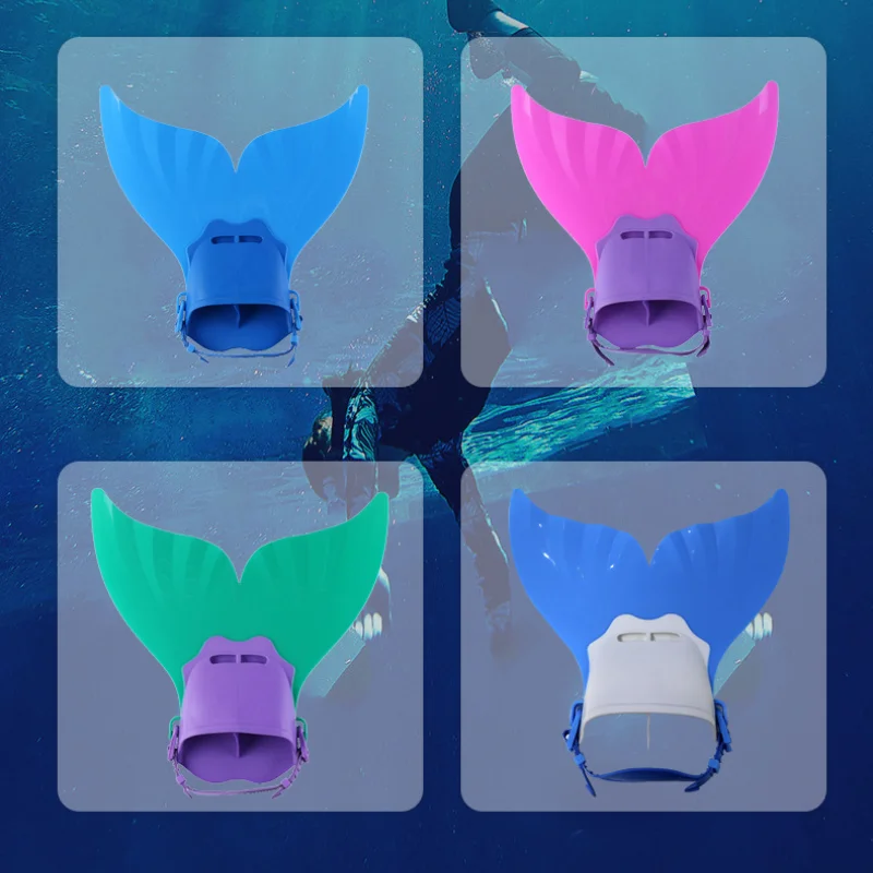 Swim Diving Mermaid Fins Free Diving Breaststroke Silicone Non-slip Children Professional Diving Training Swimming Fins