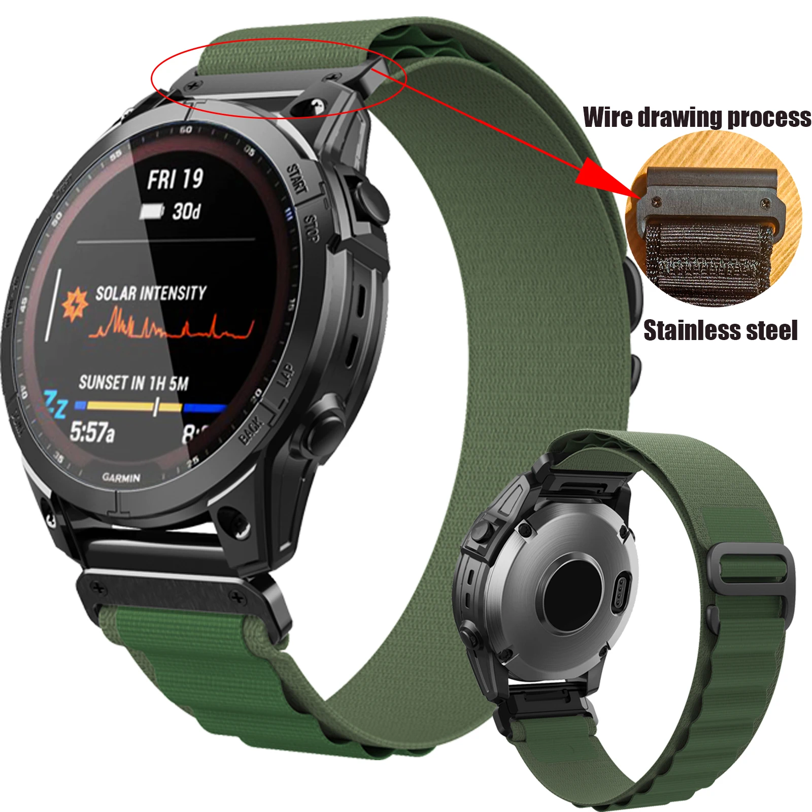 

QuickFit 22mm 26mm Sport Nylon Strap For Garmin Fenix 7X 7 6X Pro 5Plus 5XPlus/Epix Pro Forerunner 935 945 Bracelet Watchband