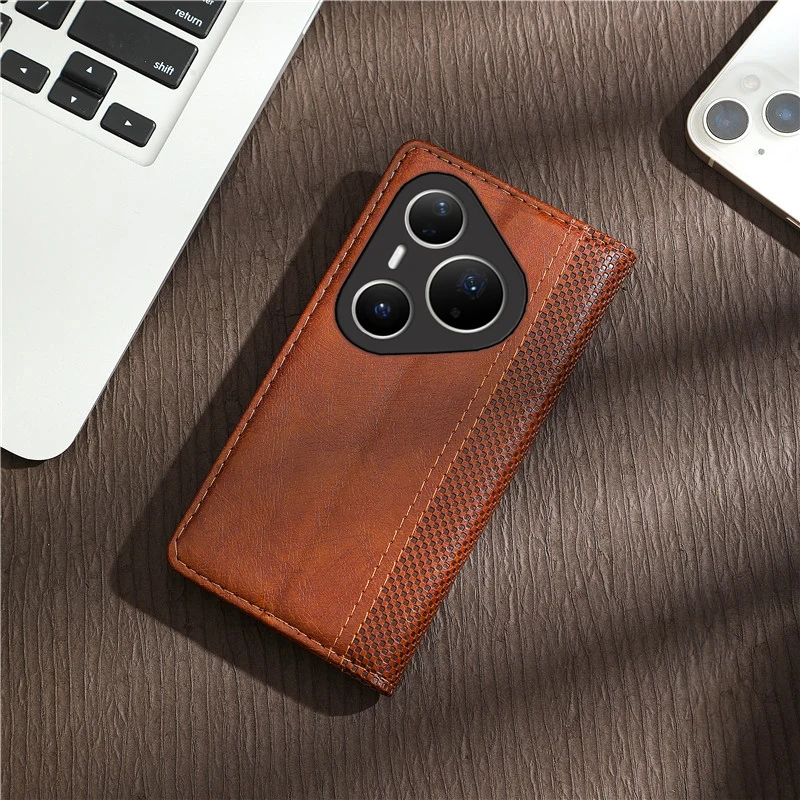 Leather Flip Case for Huawei Pura 80 Ultra - Elegant Phone Cover Holster Shell