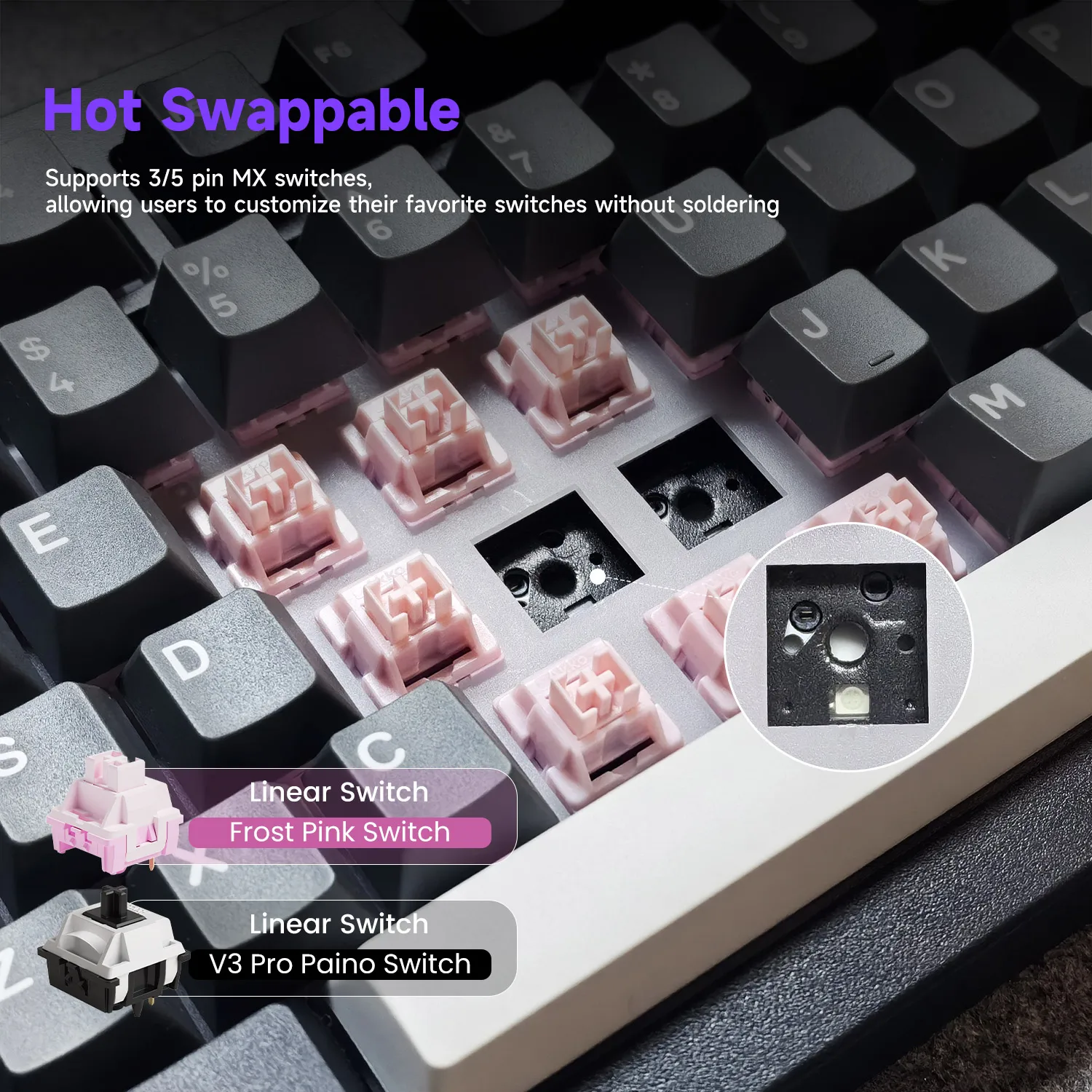 Akko 5075 V3 기계식 키보드 75% 82키 ANSI-US 콘브 포함 핫스왑 가능 RGB 트라이 모드 무선 커스텀 키보드 게이밍 오피스용