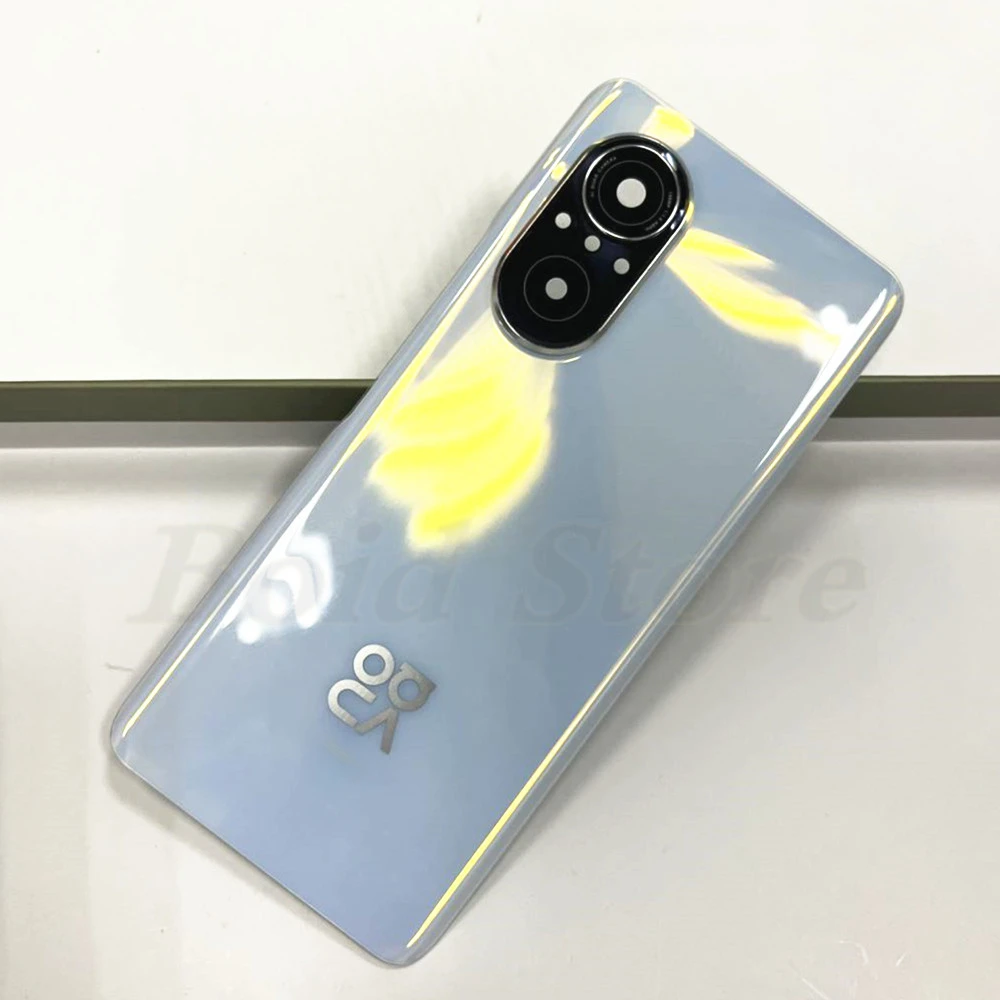 Huawei Nova 9 SE 용 카메라 렌즈 포함 배터리 유리 도어 하드 백 커버 Nova 9SE 후면 뚜껑 하우징 케이스 패널 + 접착제 접착제