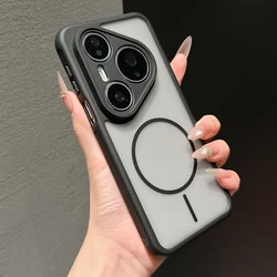 Enhanced Anti - Shock Heat Dissipation Phone Case with Soft Edges - Matte Clear Magnetic Acrylic Cover for Huawei pura 90 pro max (Matte Black)
