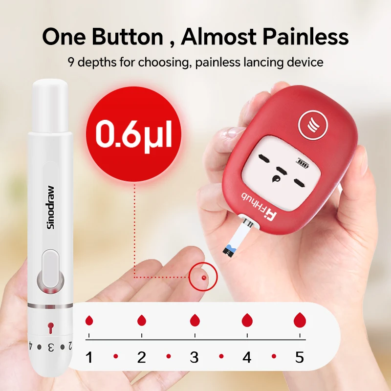 Blood Glucose Meter FHhub Safe AQ with Test Strips Lancets Diabetes Monitor