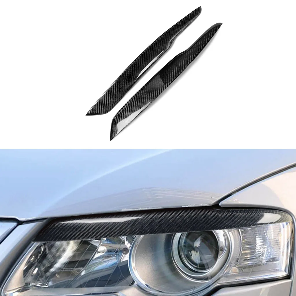 

2 Pcs Carbon Fiber Headlights Eyebrow Eyelids Trim Cover For Volkswagen Passat B6 3C 2005 2006 2007 2008 2009 2010