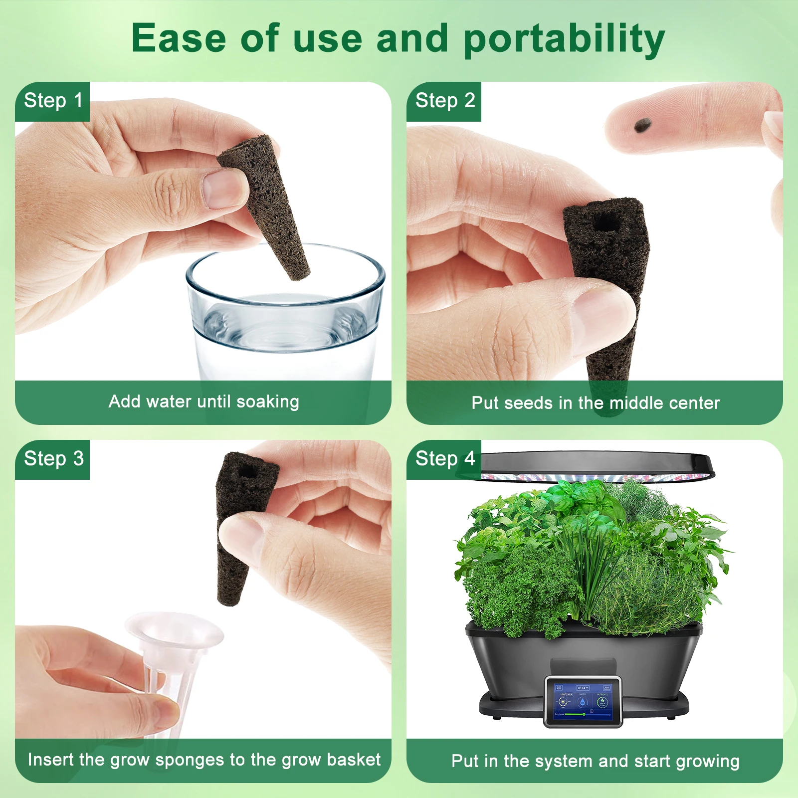 Seed Grow Sponges Replacement Root Hydroponics Indoor Garden System Sponges Water Absorbent Grow Pod Kit 50/100Pcs hydroponic grow media cubes hydroponics growing kit hydroponic garden kit sprout growing kit seed starter plugs soilless planting substrate