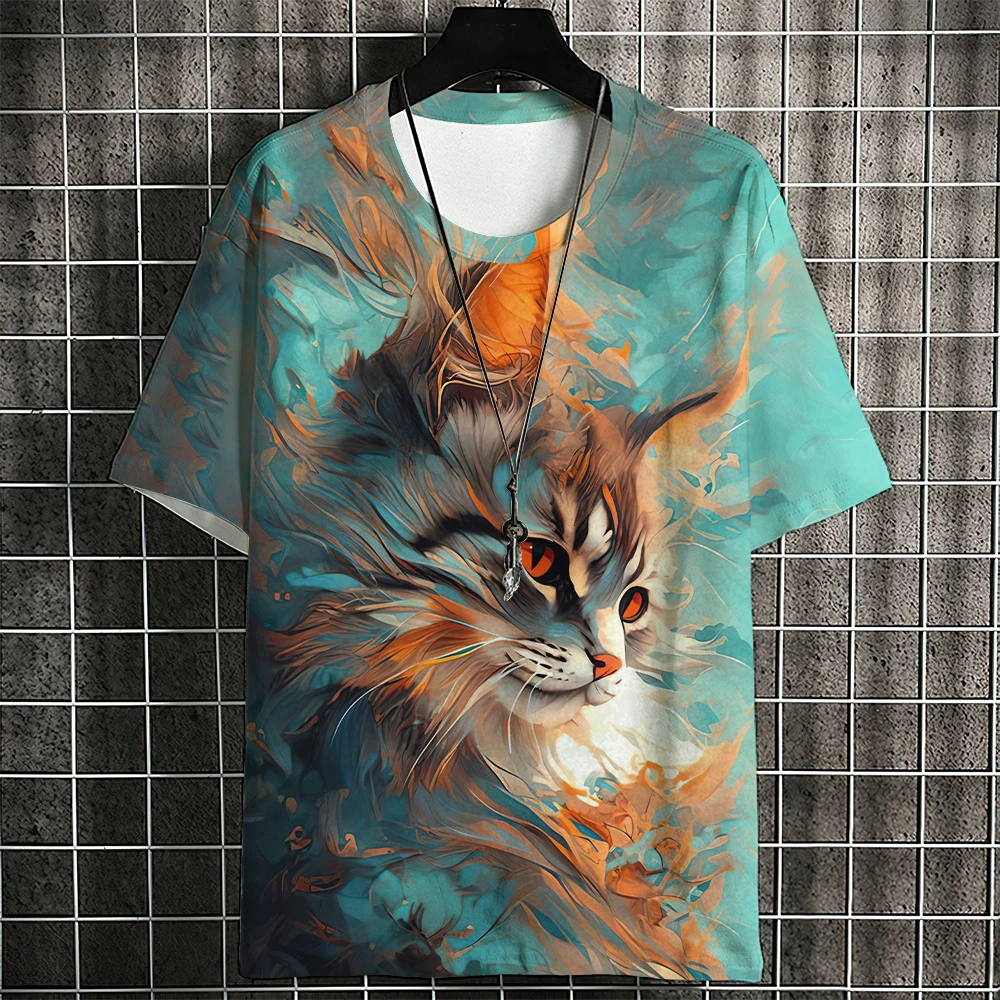 Mens Summer Short Sleeve T Shirt Oversized Streetwear