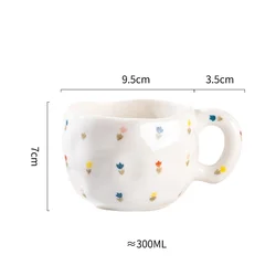 Elegant Hand-Painted Ceramic Mug with Floral Design - 300ML - 301-400ml (Small floral)