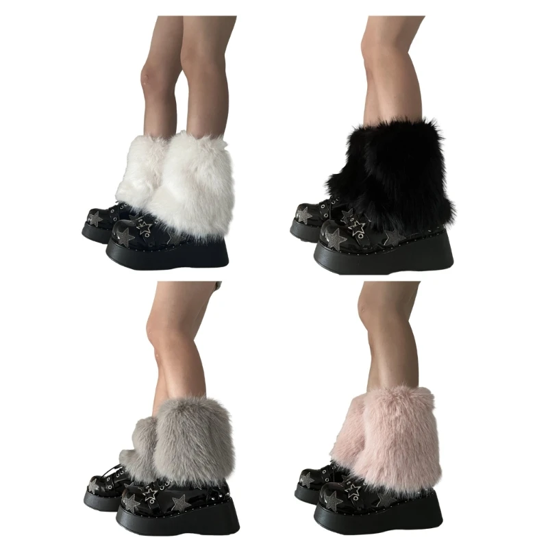 

Women's Faux Furs Leg Warmers Sexy Furry Fuzzy Leg Warmers Soft Boot Cuffs Cover